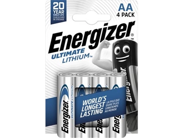 Een Energizer batterijen Lithium AA, blister van 4 stuks koop je bij Muys Kantoor & Kado