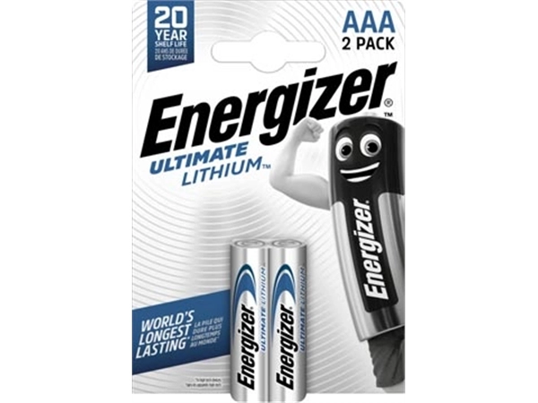 Een Energizer batterijen Lithium AAA, blister van 2 stuks koop je bij Muys Kantoor & Kado