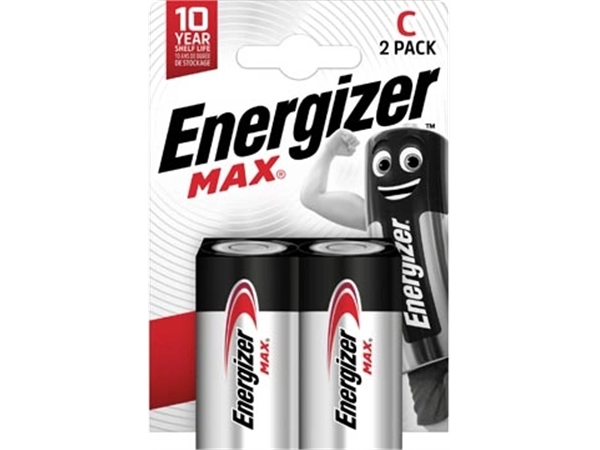 Een Energizer batterijen Max C, blister van 2 stuks koop je bij Muys Kantoor & Kado