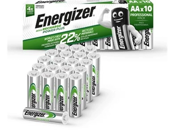 Een Energizer herlaadbare batterijen Power Plus 2000 AA/HR6/NH15, pak van 10 stuks koop je bij Muys Kantoor & Kado