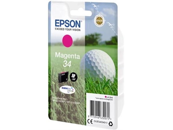 Een Epson inktcartridge 34, 300 pagina's, OEM C13T34634010, magenta koop je bij Muys Kantoor & Kado