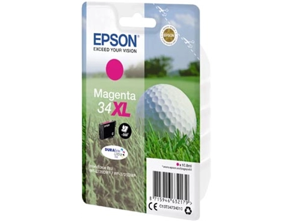 Een Epson inktcartridge 34XL, 950 pagina's, OEM C13T34734010, magenta koop je bij Muys Kantoor & Kado