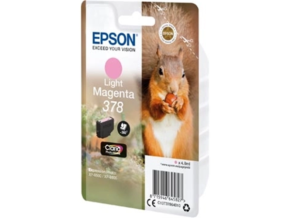 Een Epson inktcartridge 378, 360 pagina's, OEM C13T37864010, licht magenta koop je bij Muys Kantoor & Kado