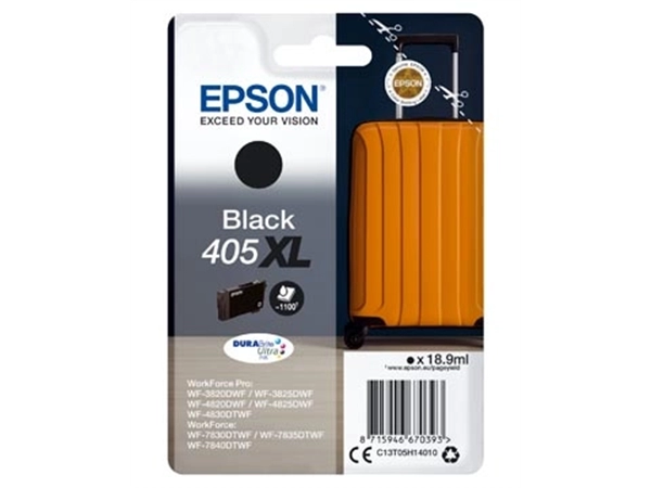 Een Epson inktcartridge 405XL, 1.100 pagina's, OEM C13T05H14010, zwart koop je bij Muys Kantoor & Kado