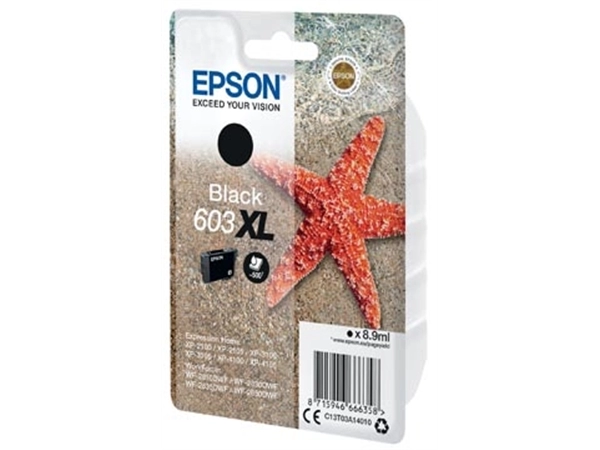 Een Epson inktcartridge 603 XL, 3,4 ml, OEM C13T03A14010, zwart koop je bij Muys Kantoor & Kado