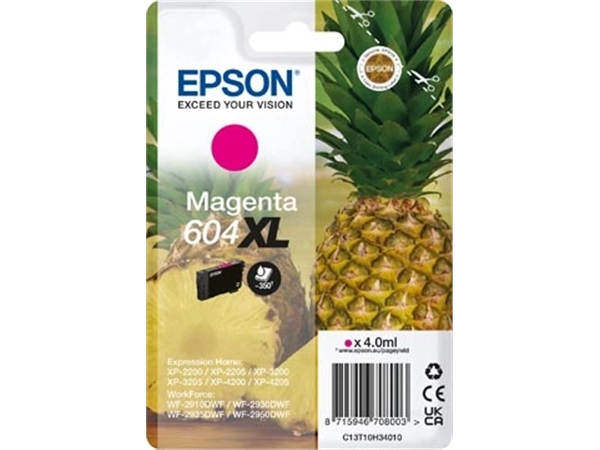 Een Epson inktcartridge 604 XL, 350 pagina's, OEM C13T10H34010, magenta koop je bij Muys Kantoor & Kado