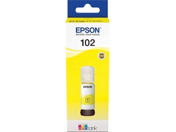 Een Epson inktfles 102, 6.000 pagina's, OEM C13T03R440, geel koop je bij Muys Kantoor & Kado