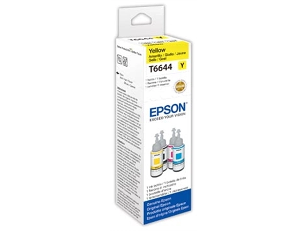 Een Epson inktfles T664, 6.500 pagina's, OEM C13T664440, geel koop je bij Muys Kantoor & Kado