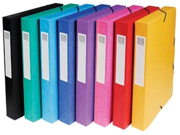 Een Exacompta elastobox Exabox 8 geassorteerde kleuren: geel, rood, roze, paars, blauw, turquoise, groen e... koop je bij Muys Kantoor & Kado