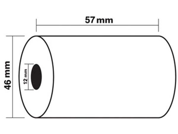 Een Exacompta thermische rekenrol ft 57 mm, D +-46 mm, asgat 12 mm, lengte 24 m, pak van 10 rollen koop je bij Muys Kantoor & Kado