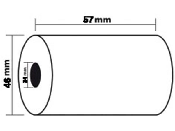 Een Exacompta thermische rekenrol ft 57 mm, diameter +-46 mm, asgat 12 mm, lengte 24 meter, pak van 5 rol koop je bij Muys Kantoor & Kado