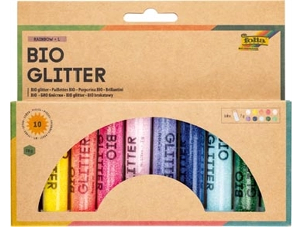 Een Folia Bio glitterset Rainbow "L" koop je bij Muys Kantoor & Kado