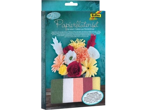 Een Folia knutselset crêpe papier bloemen, 21-delig koop je bij Muys Kantoor & Kado