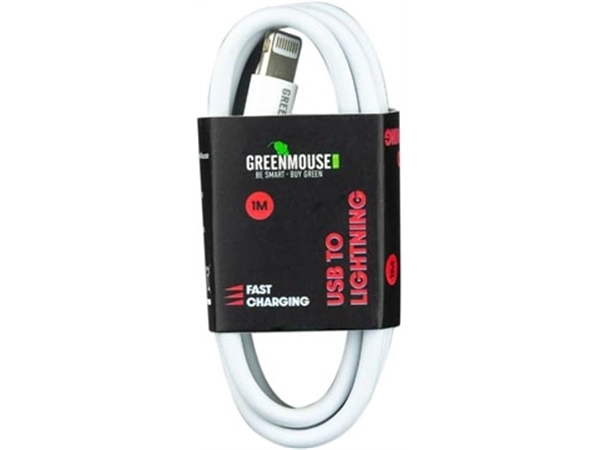 Een Greenmouse Lightning kabel, USB-A naar 8-pin, 1 m, wit koop je bij Muys Kantoor & Kado