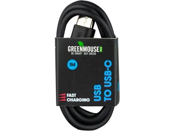 Een Greenmouse kabel, USB-A naar USB-C, 1 m, zwart koop je bij Muys Kantoor & Kado