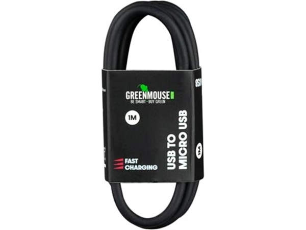 Een Greenmouse kabel, USB-A naar micro-USB, 1 m, zwart koop je bij Muys Kantoor & Kado