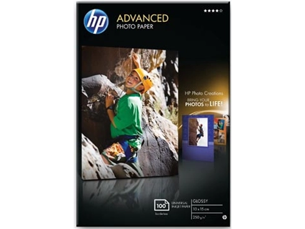 Een HP Advanced fotopapier ft 10 x 15 cm, 250 g, pak van 100 vel, glanzend koop je bij Muys Kantoor & Kado