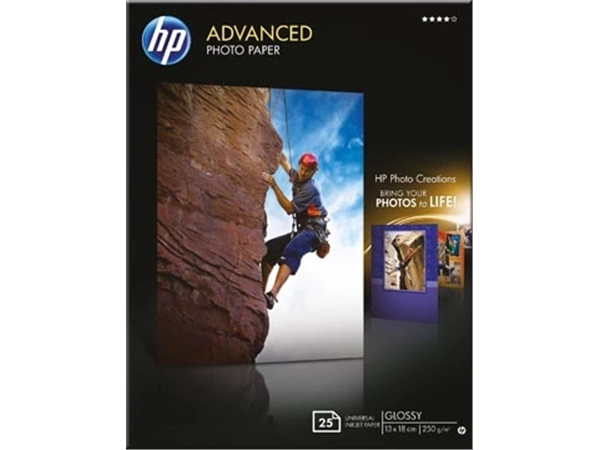 Een HP Advanced fotopapier ft 13 x 18 cm, 250 g, pak van 25 vel, glanzend koop je bij Muys Kantoor & Kado