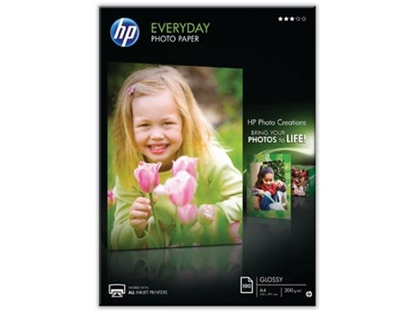 Een HP Everyday fotopapier ft A4, 200 g, pak van 100 vel, glanzend koop je bij Muys Kantoor & Kado