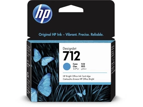 Een HP inktcartridge 712, 29 ml, OEM 3ED67A, cyaan koop je bij Muys Kantoor & Kado