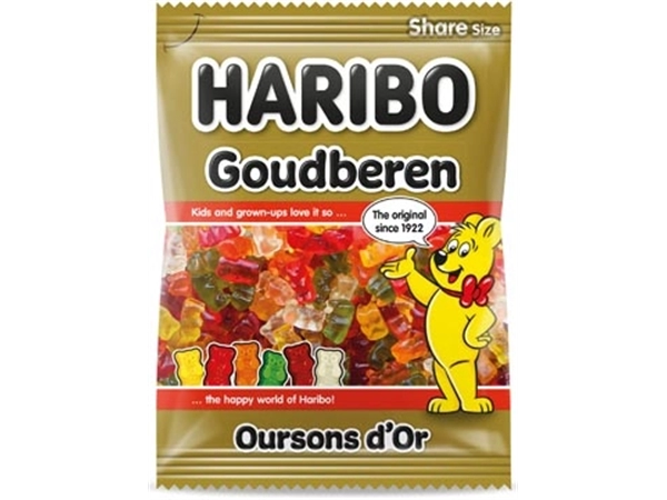 Een Haribo snoep goud beertjes, zak van 185 g koop je bij Muys Kantoor & Kado