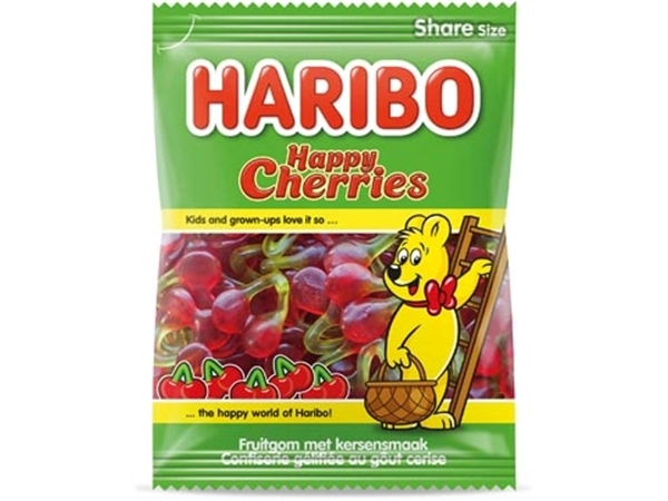 Een Haribo snoep kersen, zak van 185 g koop je bij Muys Kantoor & Kado