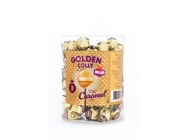 Een Hirsch Golden Lolly, 100 stuks, pot van 1,2 kg koop je bij Muys Kantoor & Kado