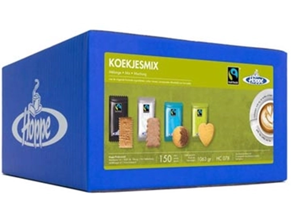 Een Hoppe koekjes Fairtrade Koekjesmix, doos van 150 stuks koop je bij Muys Kantoor & Kado