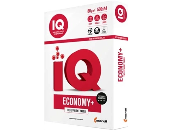 Een IQ Economy+ printpapier ft A3, 80 g, pak van 500 vel koop je bij Muys Kantoor & Kado