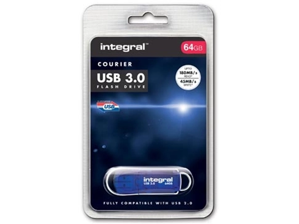 Een Integral COURIER USB stick 3.0, 64 GB koop je bij Muys Kantoor & Kado