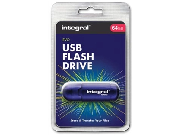 Een Integral Evo USB 2.0 stick, 64 GB koop je bij Muys Kantoor & Kado