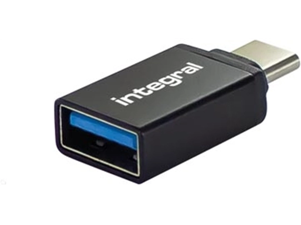 Een Integral adapter USB-A naar USB-C, pak van 2 stuks koop je bij Muys Kantoor & Kado