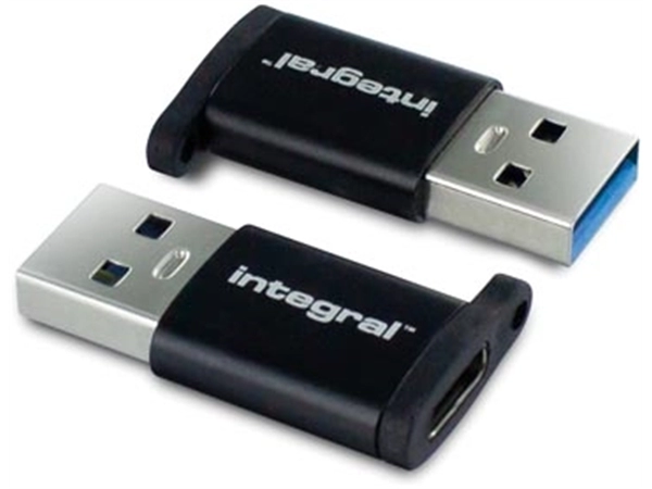 Een Integral adapter USB-C naar USB-A, pak van 2 stuks koop je bij Muys Kantoor & Kado