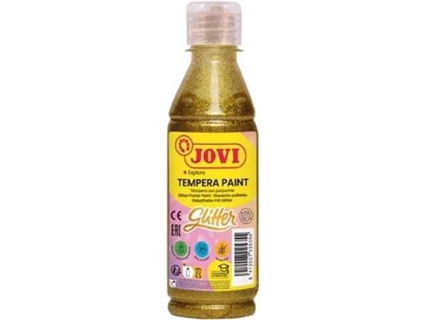 Een Jovi Plakkaatverf Glitter flacon van 250 ml, goud koop je bij Muys Kantoor & Kado