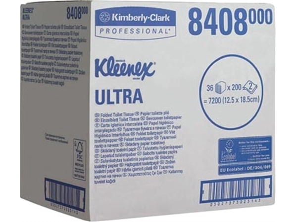 Een Kleenex Ultra gevouwen toiletpapier, 2-laags koop je bij Muys Kantoor & Kado