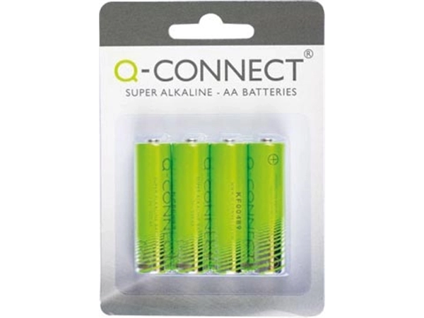 Een Q-CONNECT batterijen AA, blister van 4 stuks koop je bij Muys Kantoor & Kado