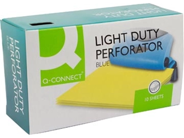 Een Q-CONNECT perforator Light Duty, 10 blad, blauw koop je bij Muys Kantoor & Kado