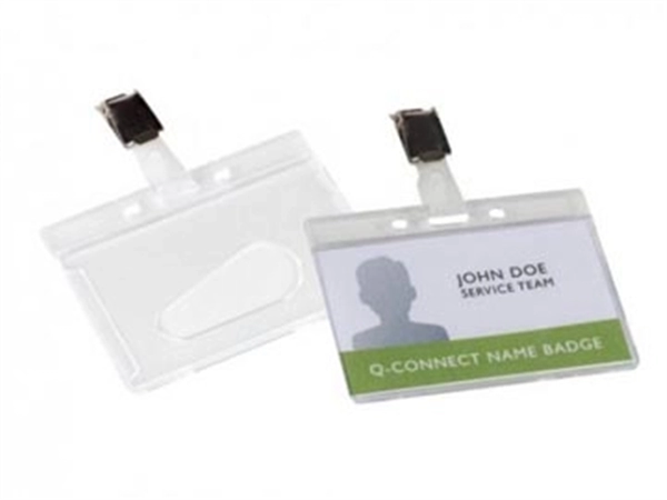 Een Q-CONNECT badge met clip 85 x 54 mm koop je bij Muys Kantoor & Kado