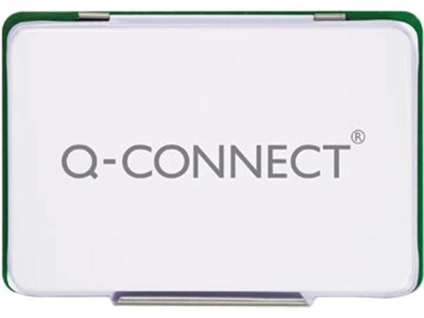 Een Q-CONNECT stempelkussen, ft 90 x 55 mm, groen koop je bij Muys Kantoor & Kado