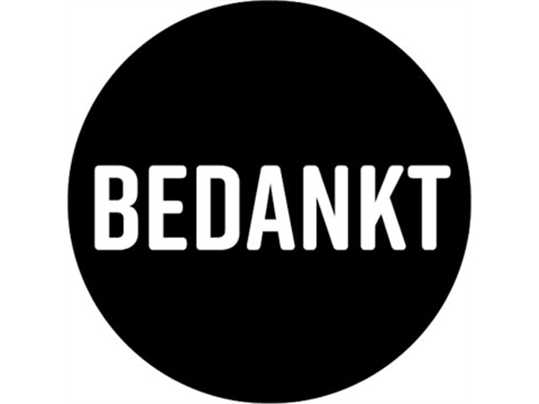 Een KP etiket "Bedankt", diameter 40 mm, rol van 250 stuks koop je bij Muys Kantoor & Kado