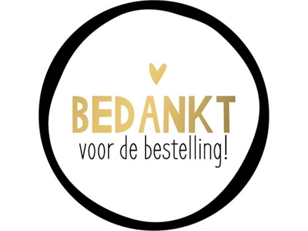 Een KP etiket "Bedankt voor de bestelling", diameter 40 mm, rol van 250 stuks koop je bij Muys Kantoor & Kado