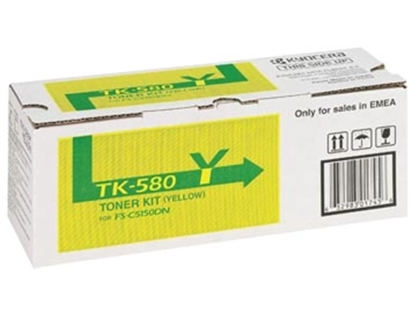 Een Kyocera Toner geel TK580Y - 2800 pagina's - 1T02KTANL0 koop je bij Muys Kantoor & Kado