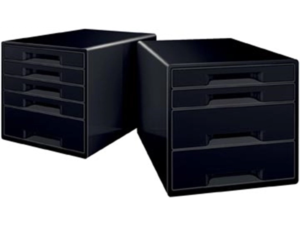 Een Leitz Dual Black ladenblok met 4 laden, zwart koop je bij Muys Kantoor & Kado