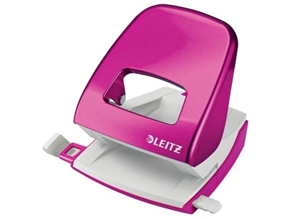 Een Leitz WOW perforator, 30 blad, roze, op blister koop je bij Muys Kantoor & Kado