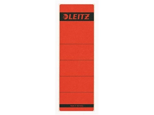 Een Leitz rugetiketten, zelfklevend, ft 6,1 x 19,1 cm, pak van 10 stuks, rood koop je bij Muys Kantoor & Kado