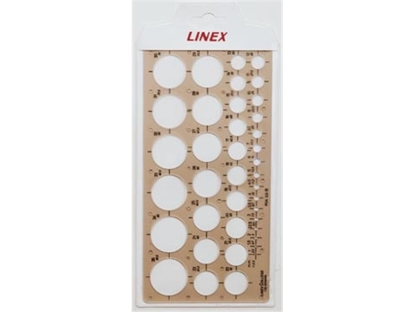 Een Linex cirkelsjabloon 1 - 35 mm, met 35 cirkels koop je bij Muys Kantoor & Kado