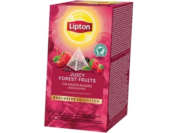 Een Lipton thee, Bosvruchten, Exclusive Selection, doos van 25 zakjes koop je bij Muys Kantoor & Kado