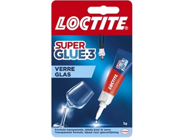 Een Loctite secondelijm Super Glue Glas, 3 g, op blister koop je bij Muys Kantoor & Kado