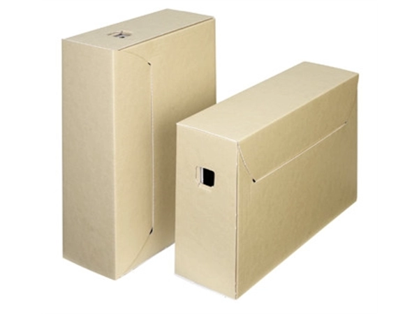 Een Loeff's archiefdoos City Box 30+, ft 390 x 260 x 115 mm, bruin/wit, pak van 50 stuks koop je bij Muys Kantoor & Kado