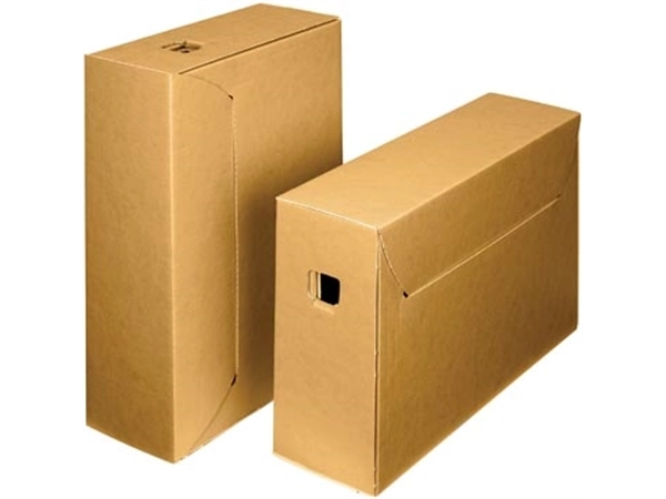 Een Loeff's archiefdoos City box 10+, ft 390 x 260 x 115 mm, bruin/wit, pak van 50 stuks koop je bij Muys Kantoor & Kado